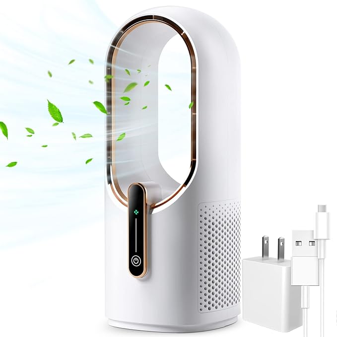 Desk Fan Bladeless, 11.8 Inch Office Fan Small,